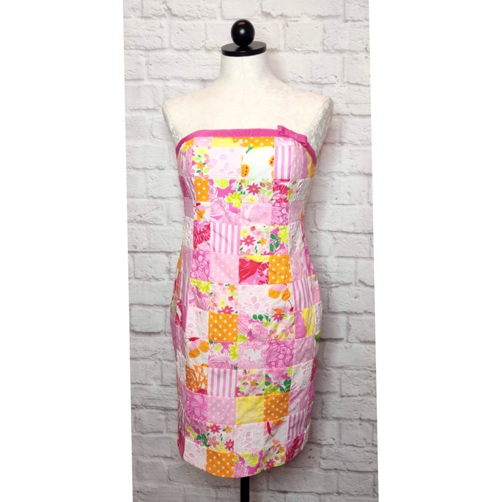 Lilly Pulitzer Patchwork Cotton Strapless Dress 4